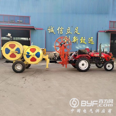 四轮绞盘机 加装液压支腿10吨电缆拉线机图1